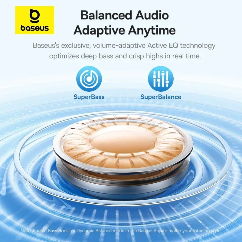 Baseus EP10 Pro ANC Ohrhörer Kabellose Bluetooth 6.0 Kopfhörer 50dB Echtzeit Adaptives Noise Cancelling 6 Mikrofone Hi-Res LDAC IP55 In-Ear-Kopfhörer