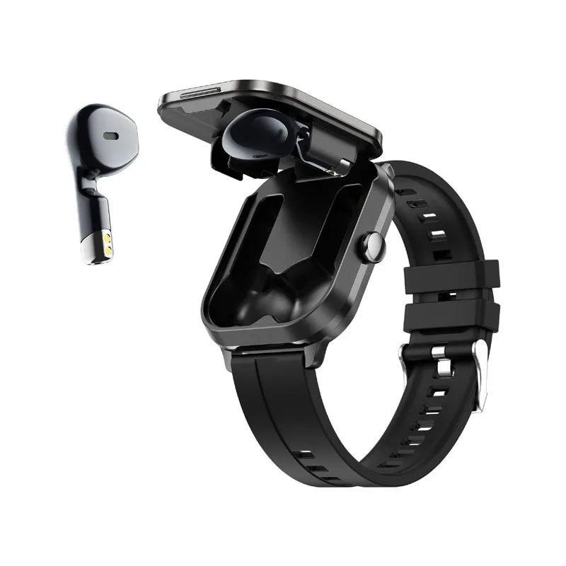 Smart Watch D8 TWS 2-in-1 Earphones Bluetooth Call NFC Heart Rate and Blood Pressure Health Monitoring Earphones Play Music