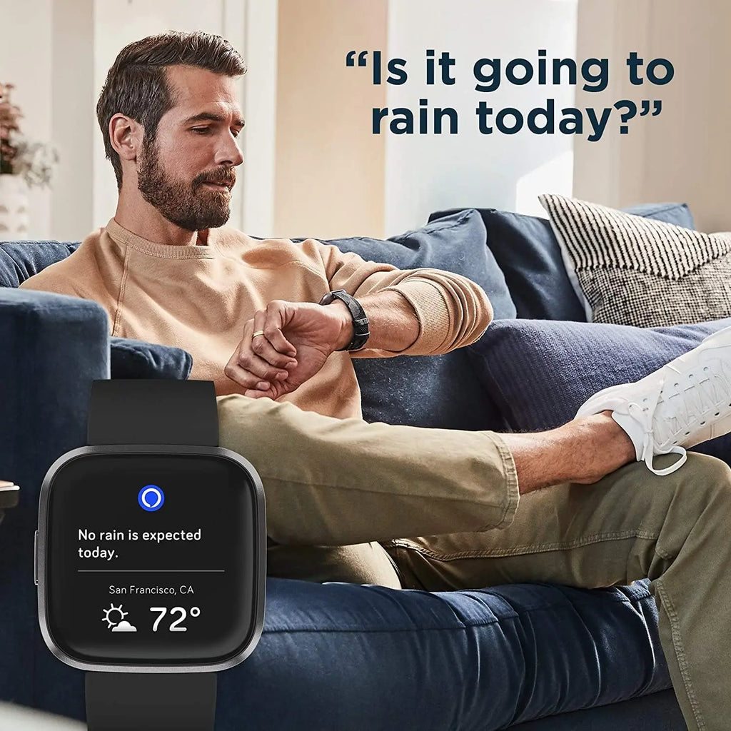 Fitbit Versa 2 Gesundheits- und Fitness-Smartwatch mit Herzfrequenz, Musik, integriertem Alexa, Schlaf- und Schwimm-Tracking, Schwarz/Carbon