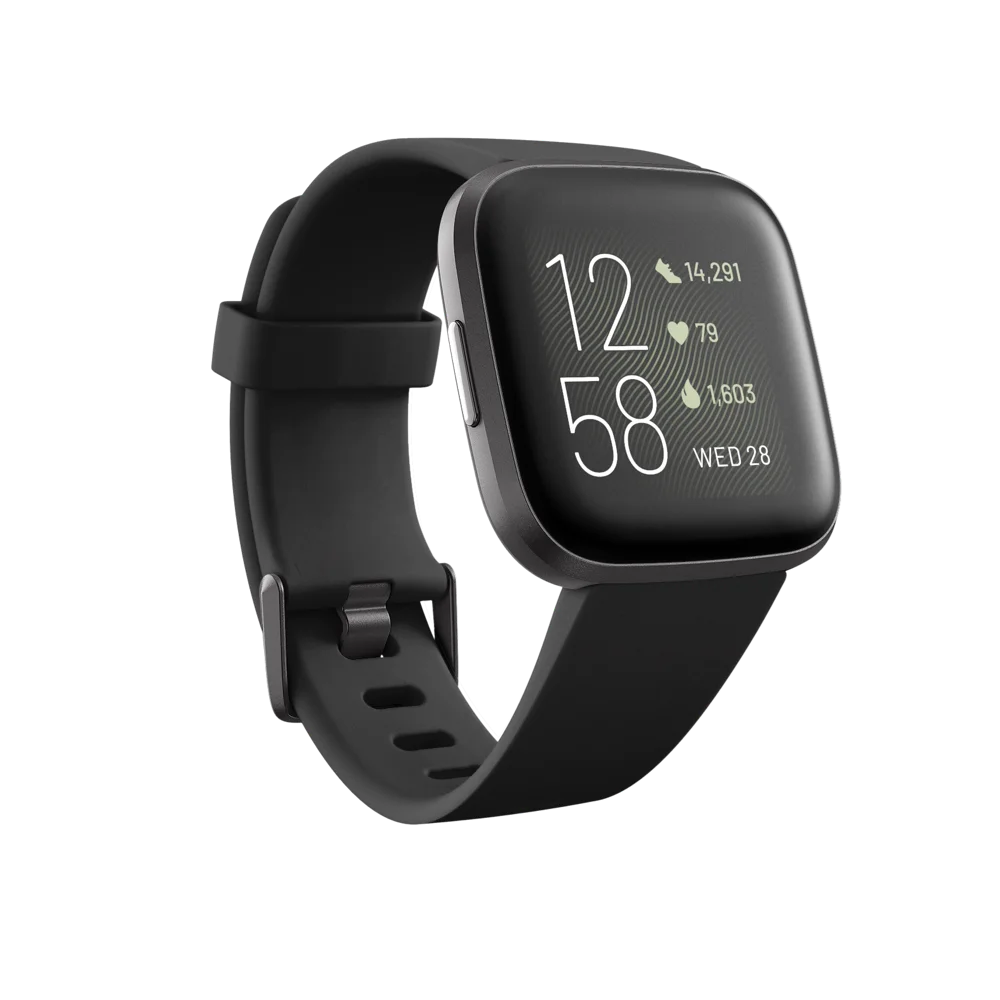 Fitbit Versa 2 Gesundheits- und Fitness-Smartwatch mit Herzfrequenz, Musik, integriertem Alexa, Schlaf- und Schwimm-Tracking, Schwarz/Carbon