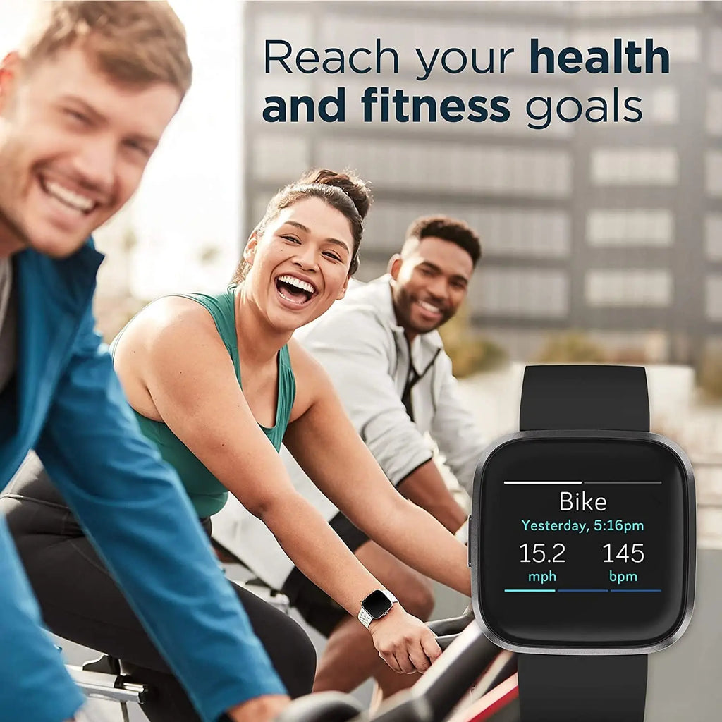 Fitbit Versa 2 Gesundheits- und Fitness-Smartwatch mit Herzfrequenz, Musik, integriertem Alexa, Schlaf- und Schwimm-Tracking, Schwarz/Carbon