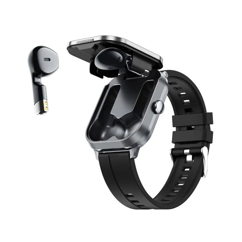 Smart Watch D8 TWS 2-in-1 Earphones Bluetooth Call NFC Heart Rate and Blood Pressure Health Monitoring Earphones Play Music