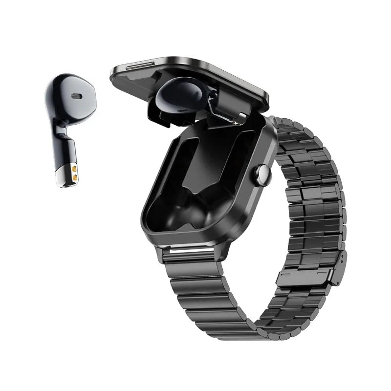 Smart Watch D8 TWS 2-in-1 Earphones Bluetooth Call NFC Heart Rate and Blood Pressure Health Monitoring Earphones Play Music