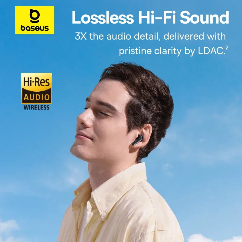 Baseus EP10 Pro ANC Ohrhörer Kabellose Bluetooth 6.0 Kopfhörer 50dB Echtzeit Adaptives Noise Cancelling 6 Mikrofone Hi-Res LDAC IP55 In-Ear-Kopfhörer
